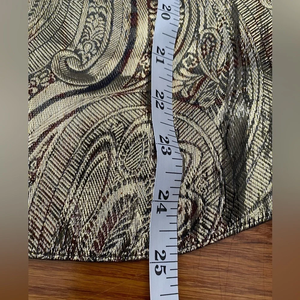 NWT J. Crew Cate Cami Gold Top Tank Metallic Silk Paisley, NWT, Size 0